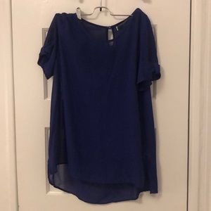 ModCloth Purple Bow Sleeve Blouse